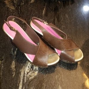 Lily Pultizer Wedges Brown size 8.5